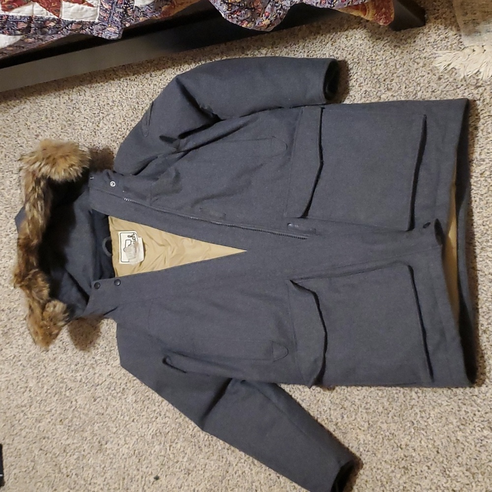 W's XS Woolrich Wool, Down, Real Fur Coat